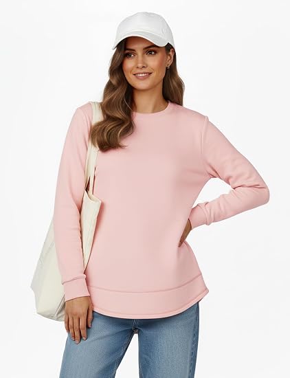 Women’s Long Sleeve Pullover Tunic Top Casual Loose Fit Sweatshirt